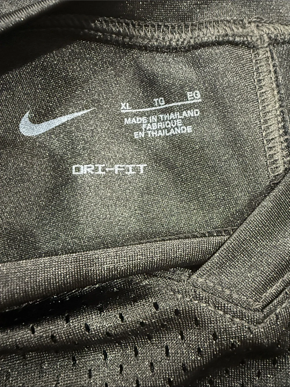 Nike Black Kids' Mesh V-Neck Football Practice Jersey with White Swoosh